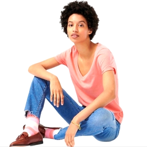 NEW J. Crew Vintage Tee #L2169 Soft Comfy Barbiecore Summer Tropical Coral Pink - Picture 2 of 7